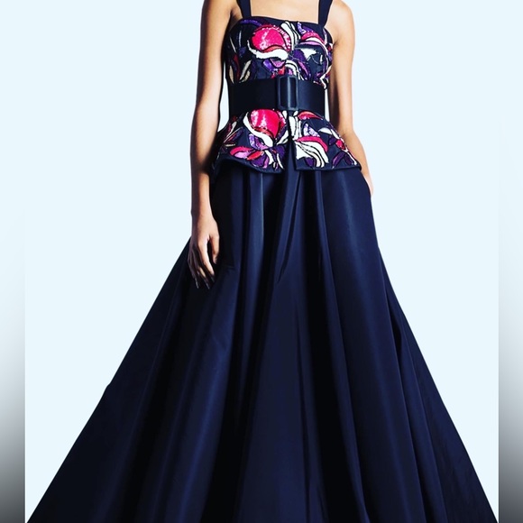 Naeem Khan floral embroidered floral faille top NWT size 14 - Picture 3 of 7